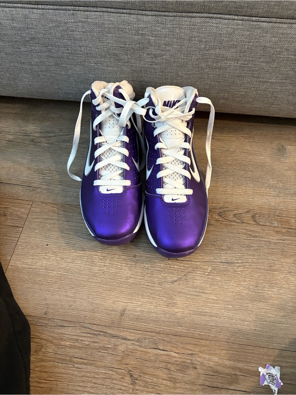 Nike Purple and White Mid-Top Athletic Sneakers
